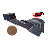 1967-68 Mustang Sport Deluxe Full Length Console w/ Chrome Trim & Factory AC - Saddle