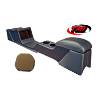 1967-68 Mustang Sport Deluxe Full Length Console w/ Chrome Trim & Factory AC - Nugget Gold
