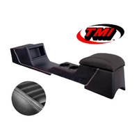 1967-68 Mustang Sport R Full Length Console w/ Chrome Trim & Factory AC - Premium Vinyl, Grey Stitching