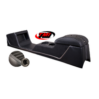 1967-68 Mustang Coupe/Fastback Sport XR Full Length Console w/ Chrome Accent - Black Stitching/Black Grommets