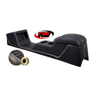 1967-68 Mustang Coupe/Fastback Sport XR Full Length Console w/ Chrome Accent - Black Stitching/Brass Grommets
