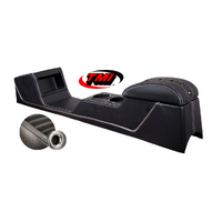 1967-68 Mustang Coupe/Fastback Sport XR Full Length Console w/ Chrome Accent - Black Stitching/Steel Grommets