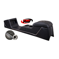 1967-68 Mustang Sport XR Full Length Console w/ Chrome Accent - Blue Stitching/Steel Grommets