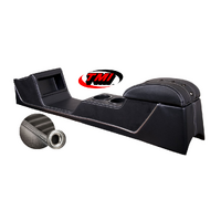 1967-68 Mustang Convertible Sport XR Full Length Console w/ Chrome Trim & Factory AC - Black Stitching/Steel Grommets