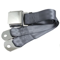 Universal Seat Belt with Chrome Aviation Style Buckle 75" (Blue)