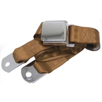 Universal Seat Belt with Chrome Aviation Style Buckle 75" (Copper)