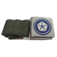 Valiant Seat Belt with Chrome Aviation Style Buckle 60" - Green with Pentastar Logo