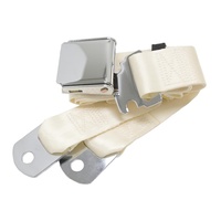 Universal Seat Belt with Chrome Aviation Style Buckle 60" (Ivory)