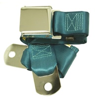 Universal Seat Belt with Chrome Aviation Style Buckle 60" (Medium Turquoise)