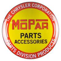 Round Domed Metal Tin 15" Sign - Mopar Parts