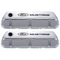 Ford Mustang Logo Stamped Steel Chrome Valve Covers 289 - 351w