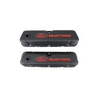 Ford Mustang Logo Stamped Steel Black Valve Covers 289 - 351w