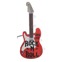 ROCK N ROLL GUITAR VINTAGE LED MARQUEE SIGN (25 X 10)