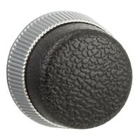Black Plastic Textured Front & Chrome Metal Rear Knob Set (Pair)