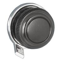 Black Front & Chrome Rear Metal Knob Set (Pair)