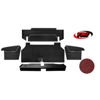 1967-68 Mustang Coupe/Convertible 6 Piece Sport II Trunk Kit (5 Panels & 1 Carpet) Metallic Red