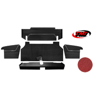 1967-68 Mustang Coupe/Convertible 6 Piece Sport II Trunk Kit (5 Panels & 1 Carpet) Bright Red