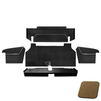 1967-68 Mustang Fastback 1-Color Sport II Trunk Kit - 5Pc w/4 Panels & 1 Carpet Kit - Nugget Gold/Black