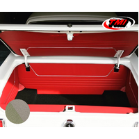 1964-66 Mustang Fastback 5 Piece Sport II Trunk Kit (4 Panels & 1 Carpet) Light Ivy Gold/White