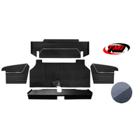 1967-68 Mustang Coupe/Convertible 6 Piece Sport II Trunk Kit (5 Panels & 1 Carpet) Light Blue/Dark Blue