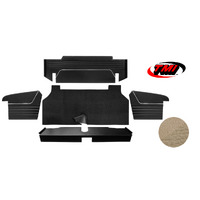 1967-68 Mustang Coupe/Convertible 6 Piece Sport II Trunk Kit (5 Panels & 1 Carpet) Parchment/Parchment Kiwi Grain