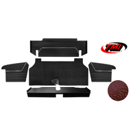 1967-68 Mustang Fastback 5 Piece Sport II Trunk Kit (4 Panels & 1 Carpet) Metallic Red/Dark Red