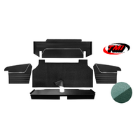 1967-68 Mustang Fastback 5 Piece Sport II Trunk Kit (4 Panels & 1 Carpet) Turquoise/Dark Turquoise