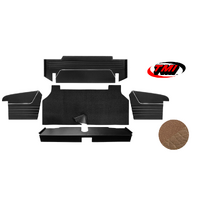 1967-68 Mustang Fastback 5 Piece Sport II Trunk Kit (4 Panels & 1 Carpet) Saddle/Saddle Kiwi Grain