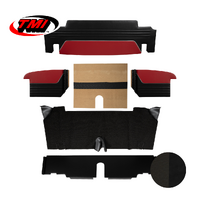 1964-66 Mustang Coupe/Convertible 6 Piece Sport R Trunk Kit (5 Panels & 1 Carpet) Charcoal Black/Black Suede