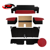 1964-66 Mustang Coupe/Convertible 6 Piece Sport R Trunk Kit (5 Panels & 1 Carpet) Red Vinyl/Red Suede