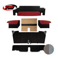 1964-66 Mustang Coupe/Convertible 6 Piece Sport R Trunk Kit (5 Panels & 1 Carpet) Grey Vinyl/Grey Suede