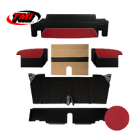 1964-66 Mustang Coupe/Convertible 6 Piece Sport R Trunk Kit (5 Panels & 1 Carpet) Bright Red/Bright Red Suede