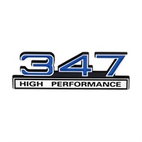 347 High Performance Emblem Chrome & Blue Stick On