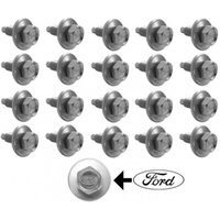 1964 - 1973 Mustang Fender & Body Bolt Kit Silver Zinc With Ford Logo - Pack of 25