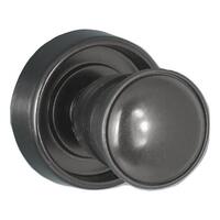 Black Plastic Front & Black Metal Rear Knob Set (Pair)