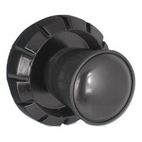 Black Plastic Front & Black Metal Rear Knob Set (Pair)