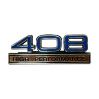408 High Performance Emblem Chrome & Blue Stick On