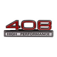 408 High Performance Emblem Chrome & Red Stick On
