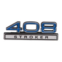 408 Stroker Emblem Chrome & Blue Stick On