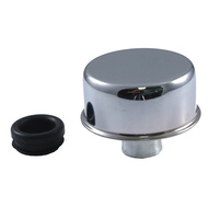 Chrome Oil Breather Cap Push In with Grommet 