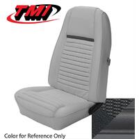 1970 Mustang Mach 1/Shelby Upholstery Set w/ Hi-Back Bucket Seats (Front Only) Black w/ Gray Stripe