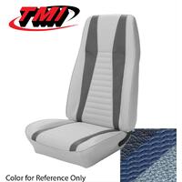 1971 Mustang Mach 1 Coupe Upholstery Set - Stripes (Rear Only) Dark Blue w/ Light Blue Stripes