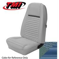 1970 Mustang Mach 1/Shelby Coupe Upholstery Set w/ Hi-Back Bucket Seats (Full Set) Light Blue w/ Light Blue Stripe