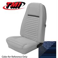 1970 Mustang Mach 1/Shelby Coupe Upholstery Set w/ Hi-Back Bucket Seats (Full Set) Dark Blue w/ Dark Blue Stripe