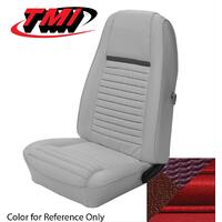 1970 Mustang Mach 1/Shelby Coupe Upholstery Set w/ Hi-Back Bucket Seats (Full Set) Dark Red w/ Dark Red Stripe