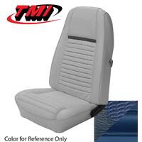 1970 Mustang Mach 1/Shelby Coupe Upholstery Set w/ Hi-Back Bucket Seats (Full Set) Medium Blue w/ Medium Blue Stripe