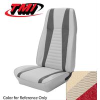 1971 Mustang Mach 1 Coupe Upholstery Set (Full Set) White w/ Vermillion Stripes