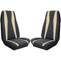 1972-73 Mustang Mach 1 Coupe Upholstery Set (Full Set) Black w/ White Stripe