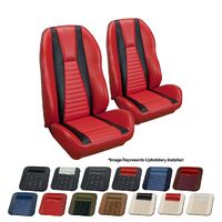 1972-73 Mach 1 Coupe Sport ll Seats Upholstery Set w/ High Back Bucke Seats (Full set) White w/ Grey Stripes