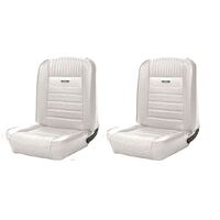 1964.5-65 Mustang Deluxe Pony Upholstery Set w/ Bucket Seats (Front Only) White